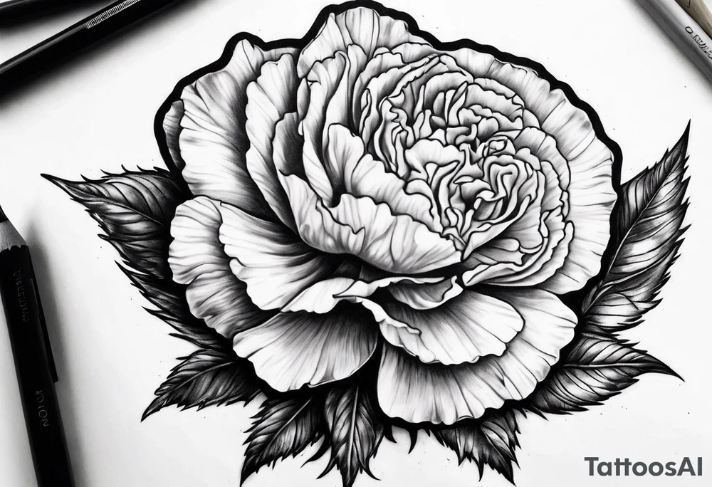 Carnation with
 moon background tattoo idea