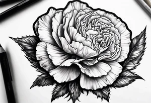 Carnation with
 moon background tattoo idea