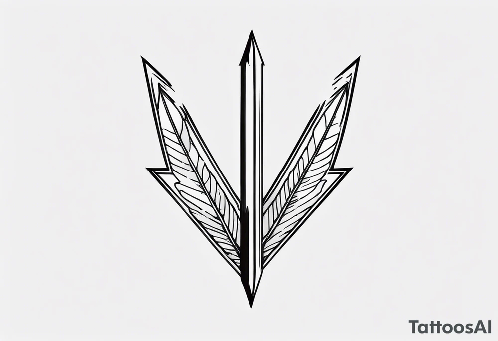 Simple Vertical Arrow tattoo idea