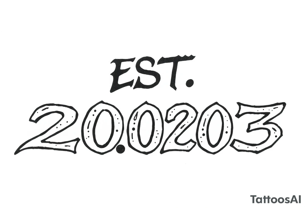 EST.2003 box text graffiti tattoo idea