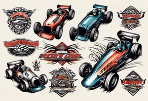 Racecar driving on track tattoo idea
