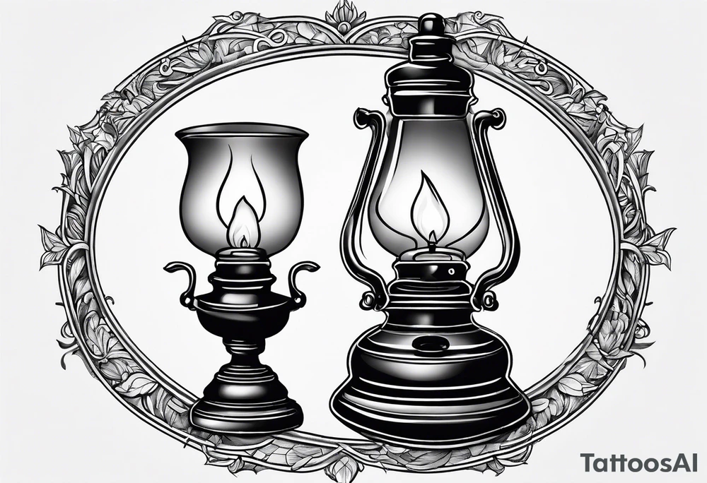 Oil lamp tattoo idea