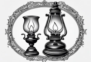 Oil lamp tattoo idea