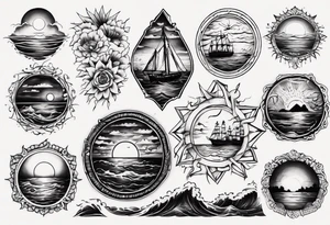 Sunset over the sea tattoo idea