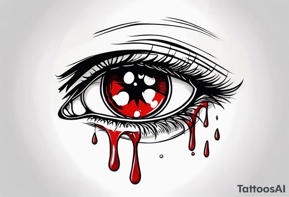 Bloody tear flow from eye sleeve tattoo tattoo idea