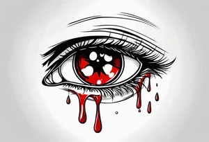 Bloody tear flow from eye sleeve tattoo tattoo idea