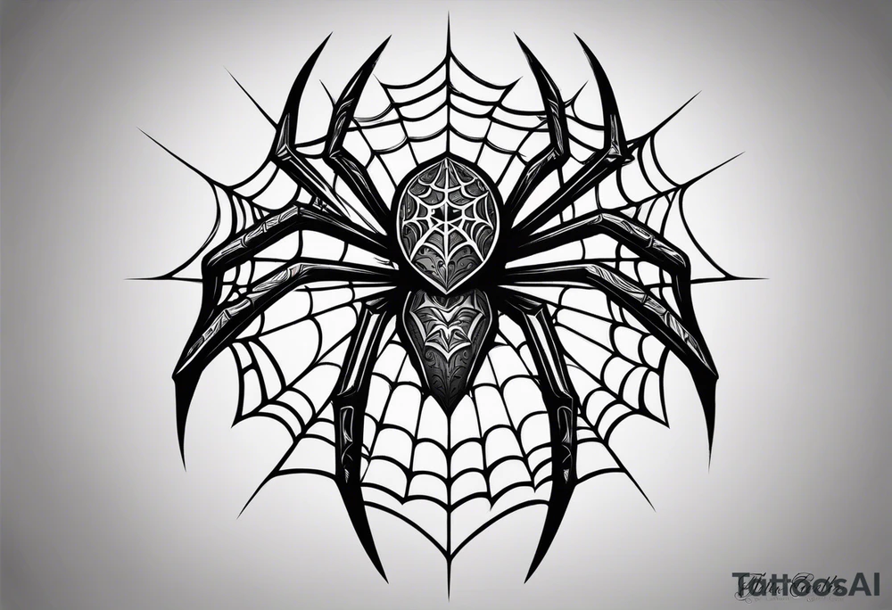 Gothic spider tattoo idea