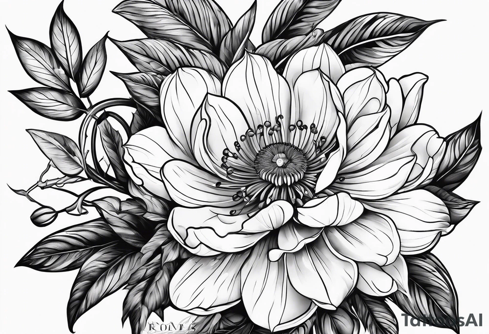 Plants outlines tattoo idea