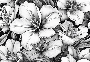 cluster of Azaleas on long branch tattoo idea