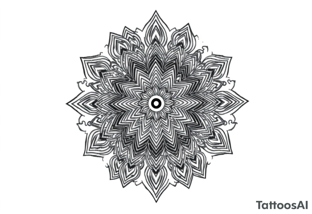 long mandala with ancient rhyme tattoo idea