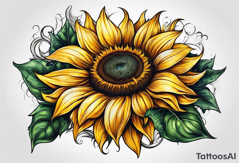 Sunflower for a male tattoo idea
