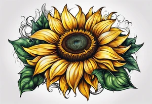 Sunflower for a male tattoo idea