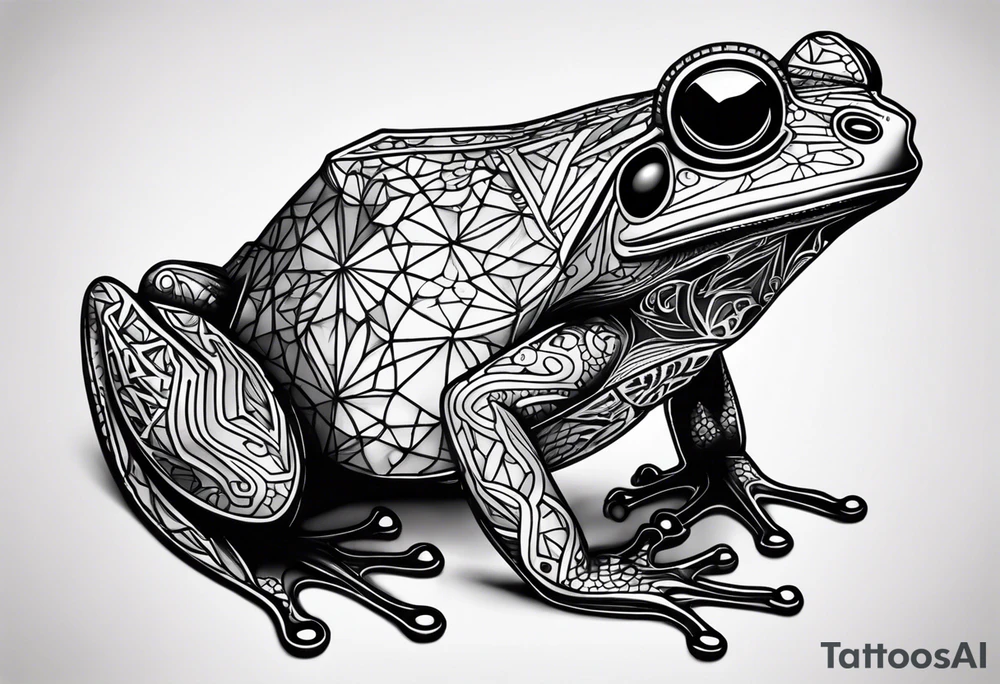 a psychedelic frog tattoo idea