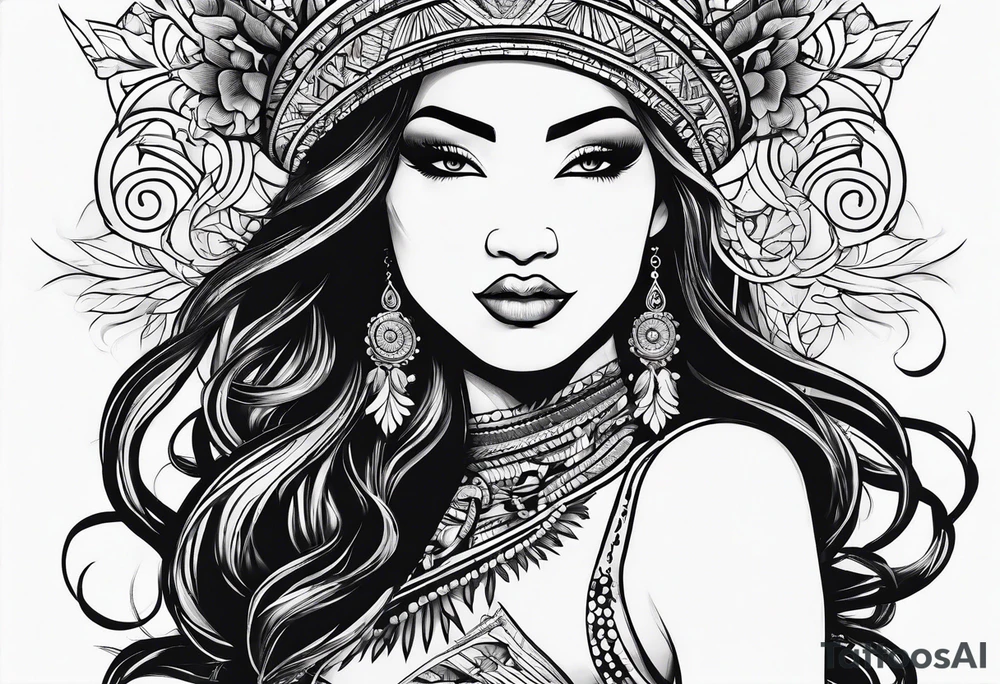 vahine who dance with long legs tattoo idea