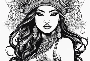 vahine who dance with long legs tattoo idea
