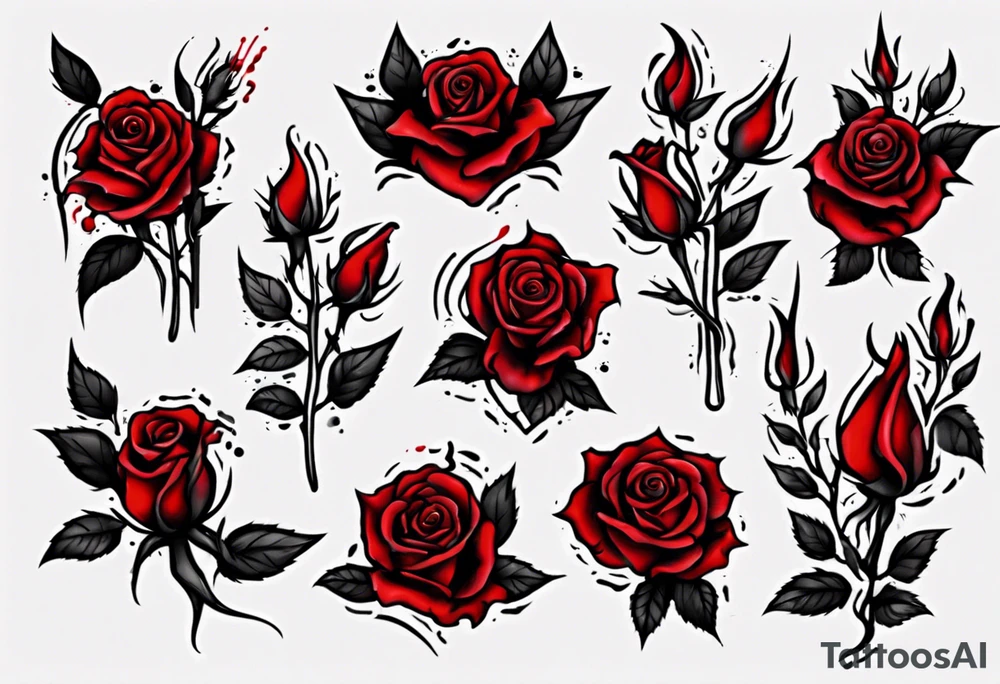 bleeding rose tattoo idea