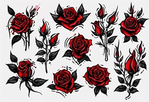 bleeding rose tattoo idea
