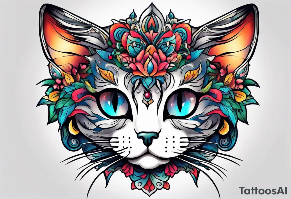 cats head tattoo idea