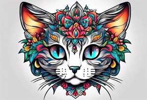 cats head tattoo idea