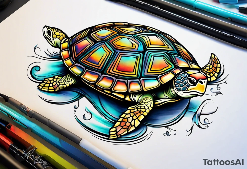 Music turtle tattoo idea