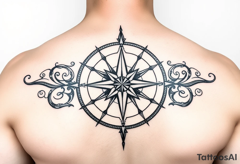 Compass rose tattoo idea