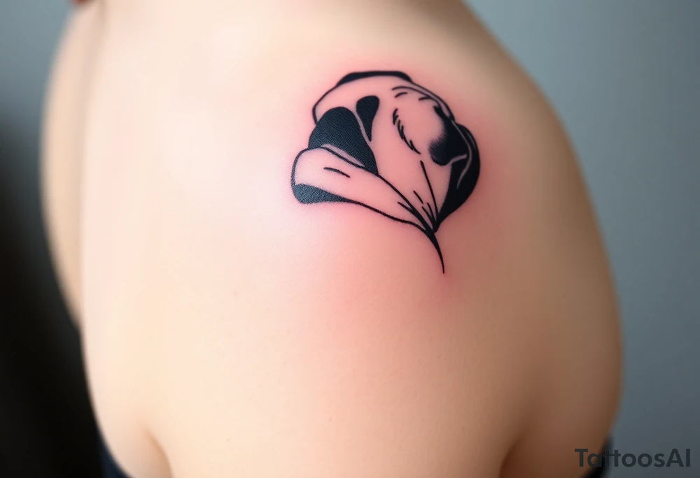 Small pug from behind tattoo idea