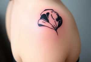 Small pug from behind tattoo idea