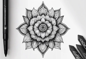 Nature dot work tattoo idea