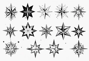 Stages of a star tattoo idea