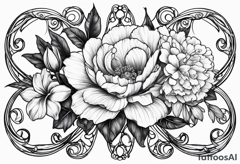 March April June November December birth flowers on infinity symbol tattoo idea