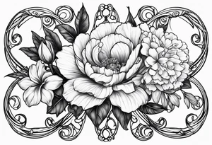 March April June November December birth flowers on infinity symbol tattoo idea