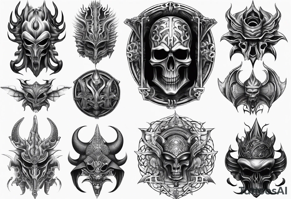 Japanese tattoo in the style of Giger tattoo idea