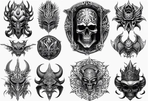 Japanese tattoo in the style of Giger tattoo idea