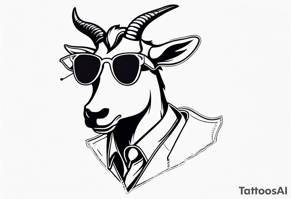 capricorn with sunglasses and shotgun tattoo idea