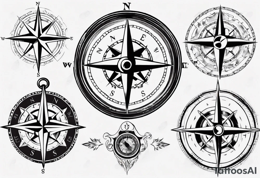 Compass A north R east tattoo idea