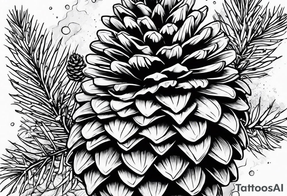 Pinecone transforming to a mountain tattoo idea