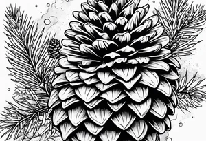 Pinecone transforming to a mountain tattoo idea