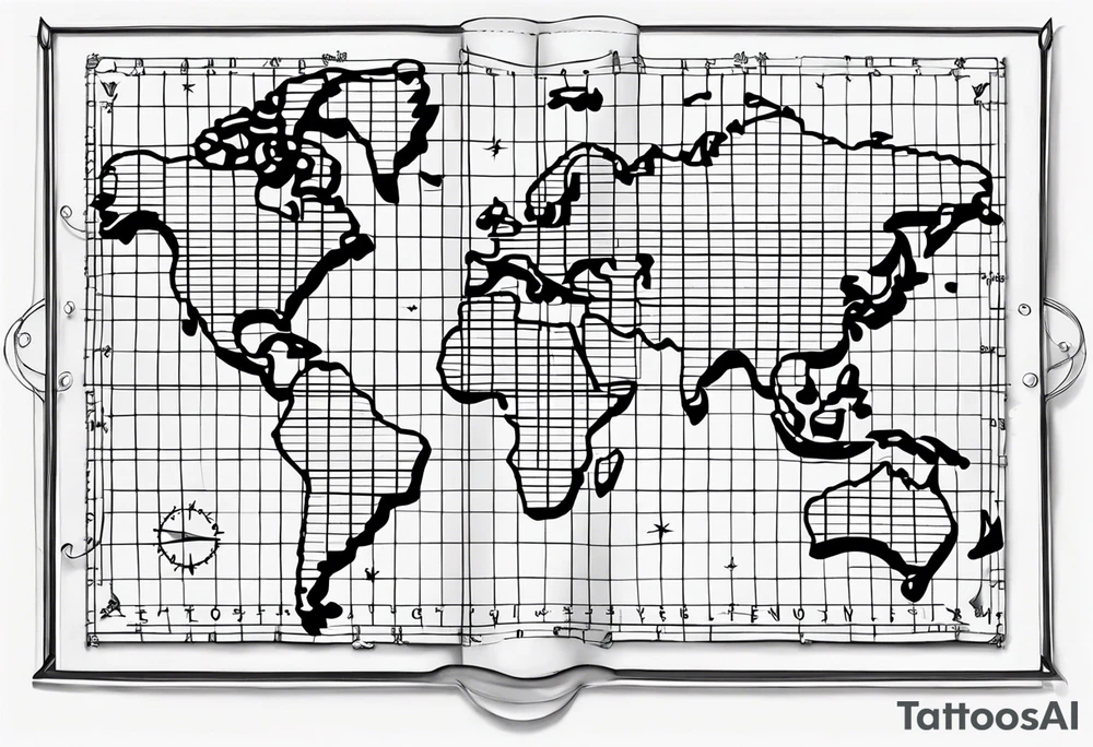 flat map of the word on a grid with a small compass compass tattoo idea flat map of the word on a grid with a small compass compass tattoo idea