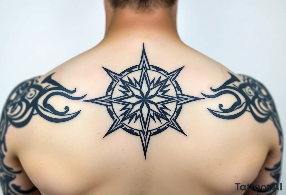 Double layered Compass rose tattoo idea