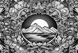Miriquidi, Bergbau, Bergmann, Nadelwald, tattoo idea
