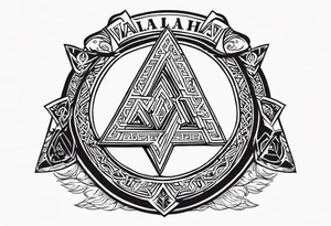 Valhalla sword 
shield axe Valknut tattoo idea