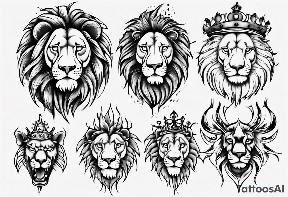 wild king lion tattoo idea