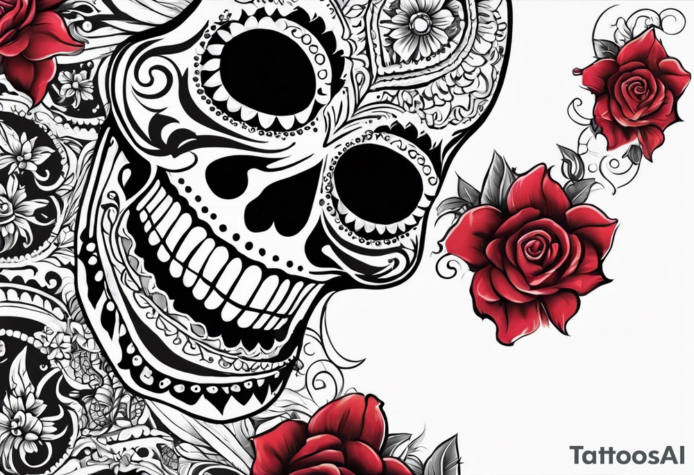Mexico day of dead  man standing
 drink horizontal cover up tattoo idea