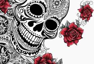 Mexico day of dead  man standing
 drink horizontal cover up tattoo idea