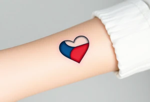 A Czech flag inside a heart shape, with soft shading to give it a glowing effect tattoo idea