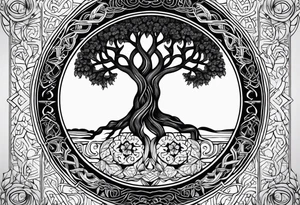 Nordic tree of life , 777 tattoo idea