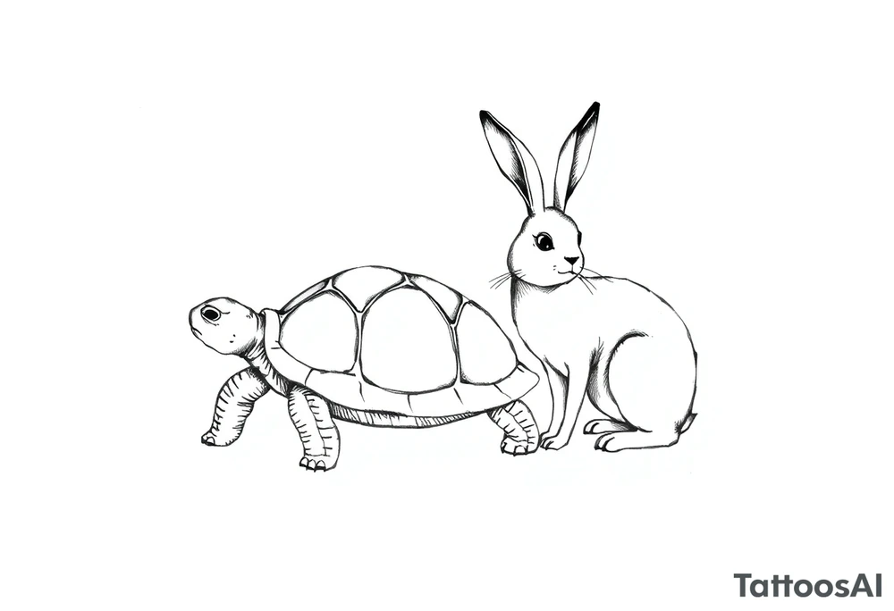 A tortoise and a hare tattoo idea