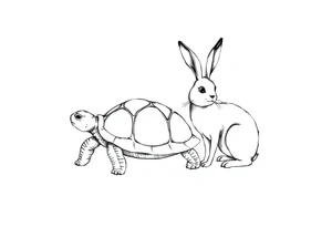 A tortoise and a hare tattoo idea