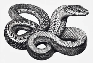 Snakes around the neck tattoo idea