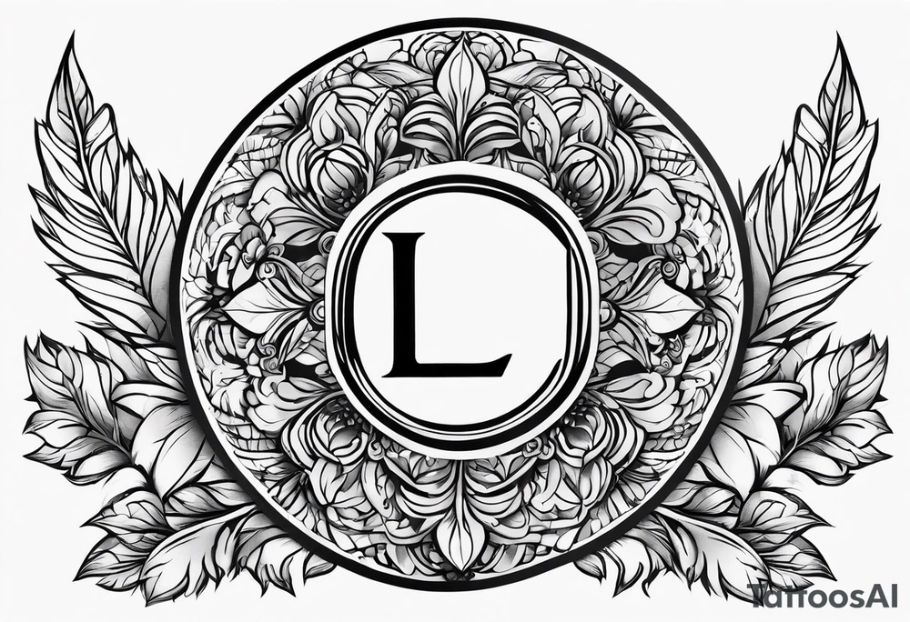 Dogpaw with letter L and C tattoo idea